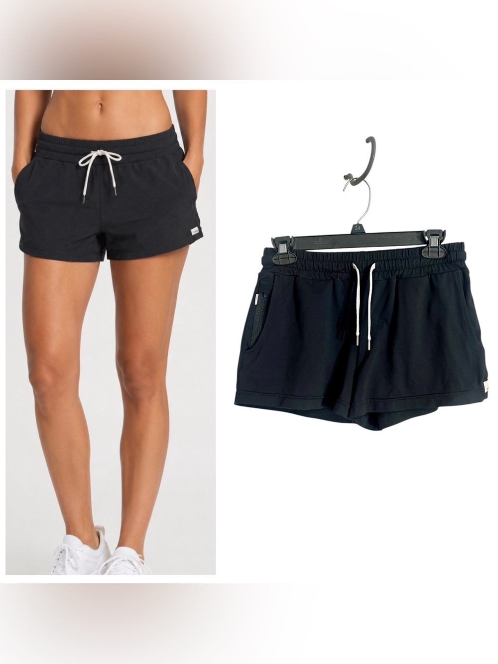 Vuori Halo performance shorts black dreamknit sz S active lounge wear 2.5”